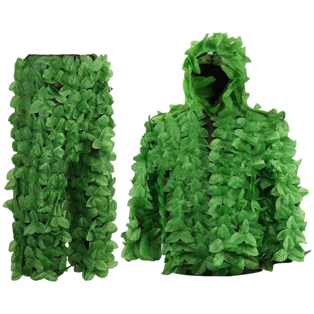 Ghillie - Tuta da Ghillie 3DLeaf con Foglia Mimetica, Costume da cecchino, Camouflage Wood Land Hunting Geely Suits, Foglia Mimetica con Vita Elastica Regolabile