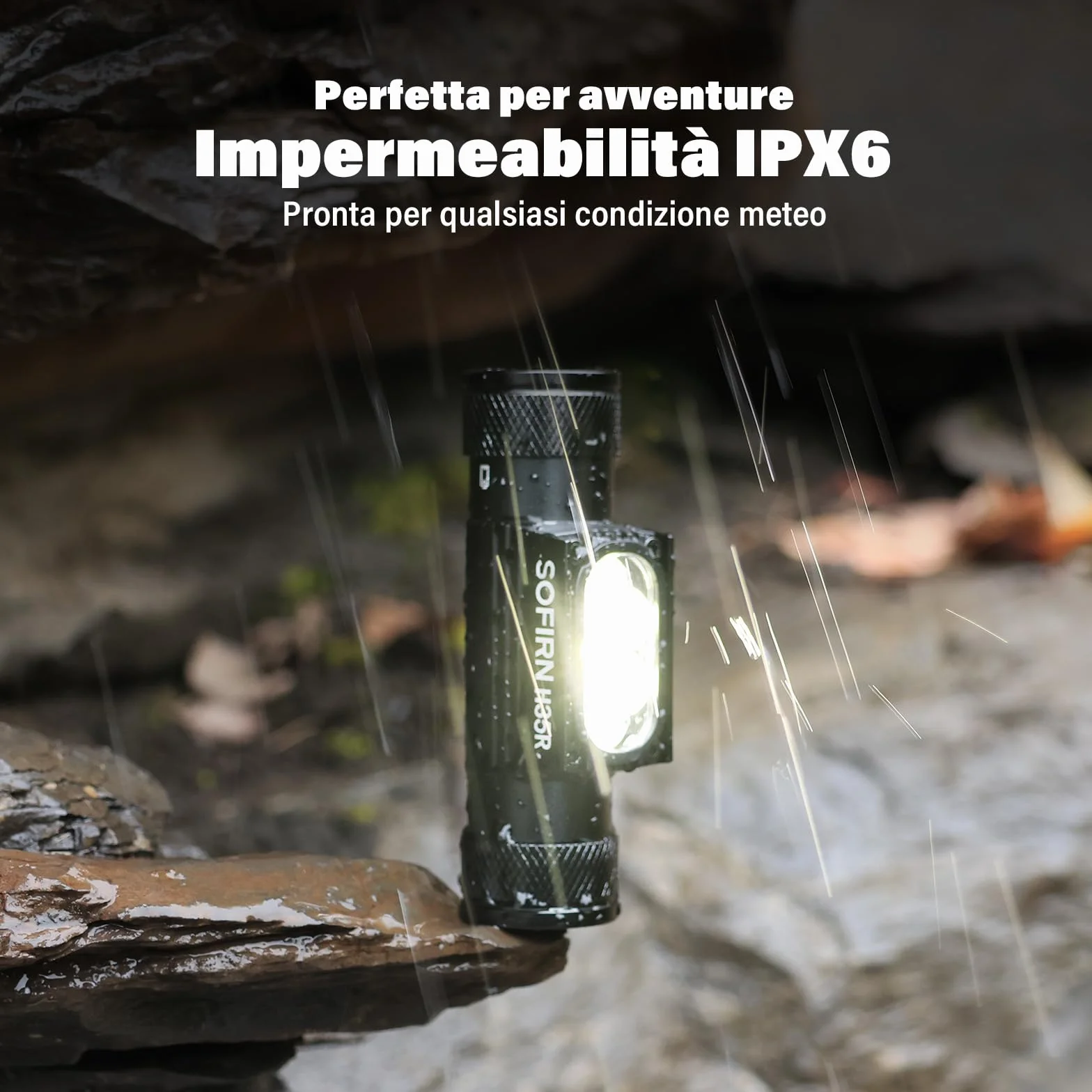 Sofirn H35R Lampada Frontale Ricaricabile LED 1500 Lumen IP68 Impermeabile USBC