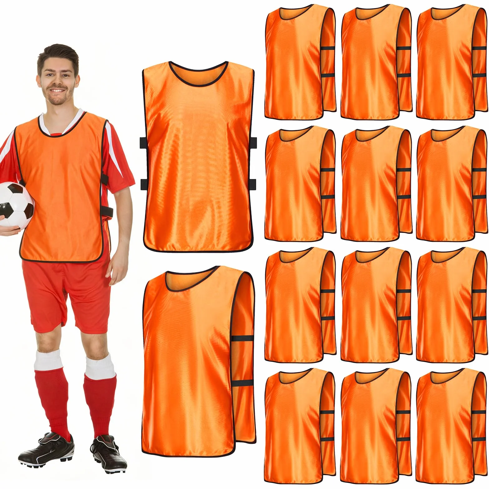 PORFOYO Set di 14 Canotte da Calcio per Adulti 70x47 cm Bavaglini Sportivi per Allenamento
