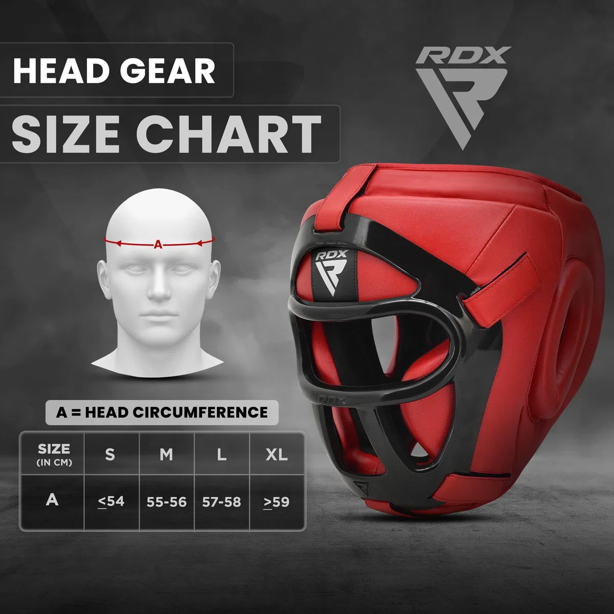 RDX - Cuffie da MMA, Boxe, Kick Boxing, Sparring, casco protettivo per allenamento e combattimento, rosso, M