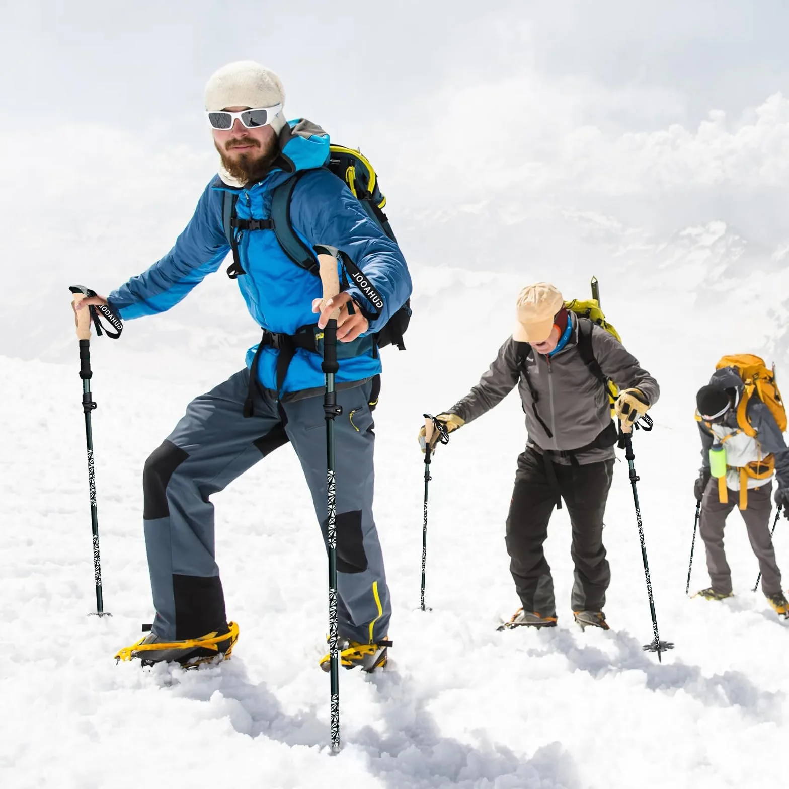 Bastoni Trekking Carbonio Allu 7075 Pieghevole Regolabile 108-139cm 2 Pezzi Nordic Walking