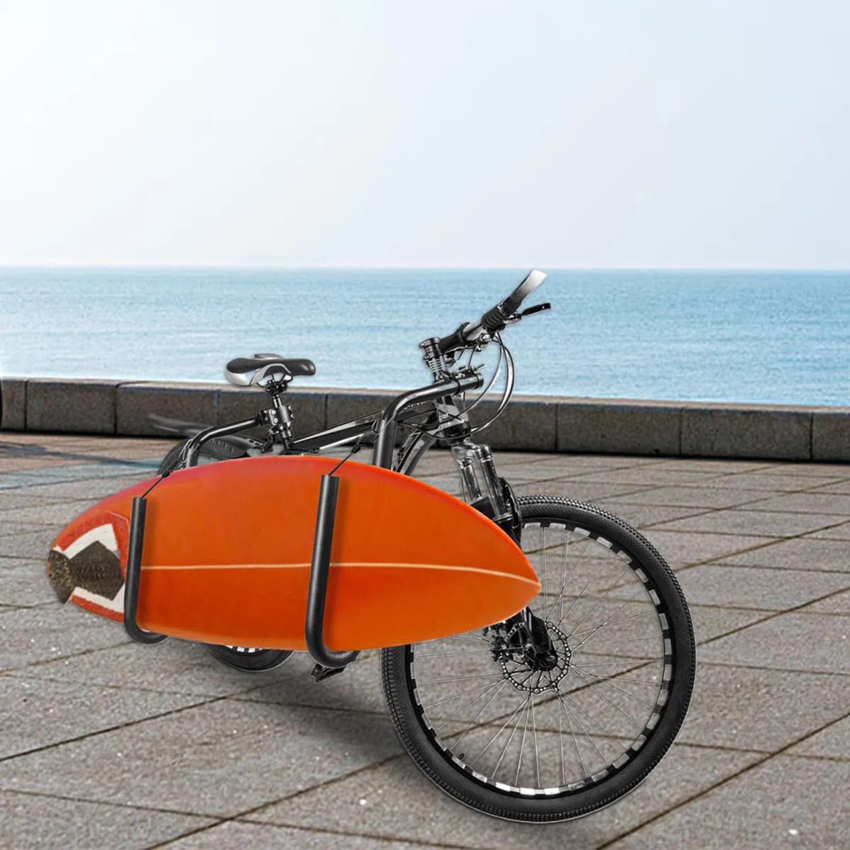 Porta da surf per bicicletta | Tavola da surf con fissaggio rapido e rimovibile, compatibile con e shortboard, robusto in metallo per viaggi in spiaggia