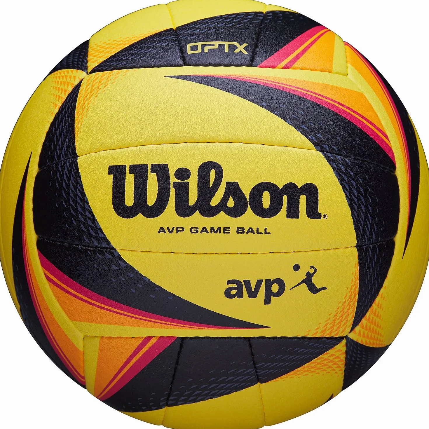 Wilson OPTX AVP Game Ball, WTH00020XB Pallone da Pallavolo, Beach Volley, Dimensioni Ufficiali, Giallo/Nero