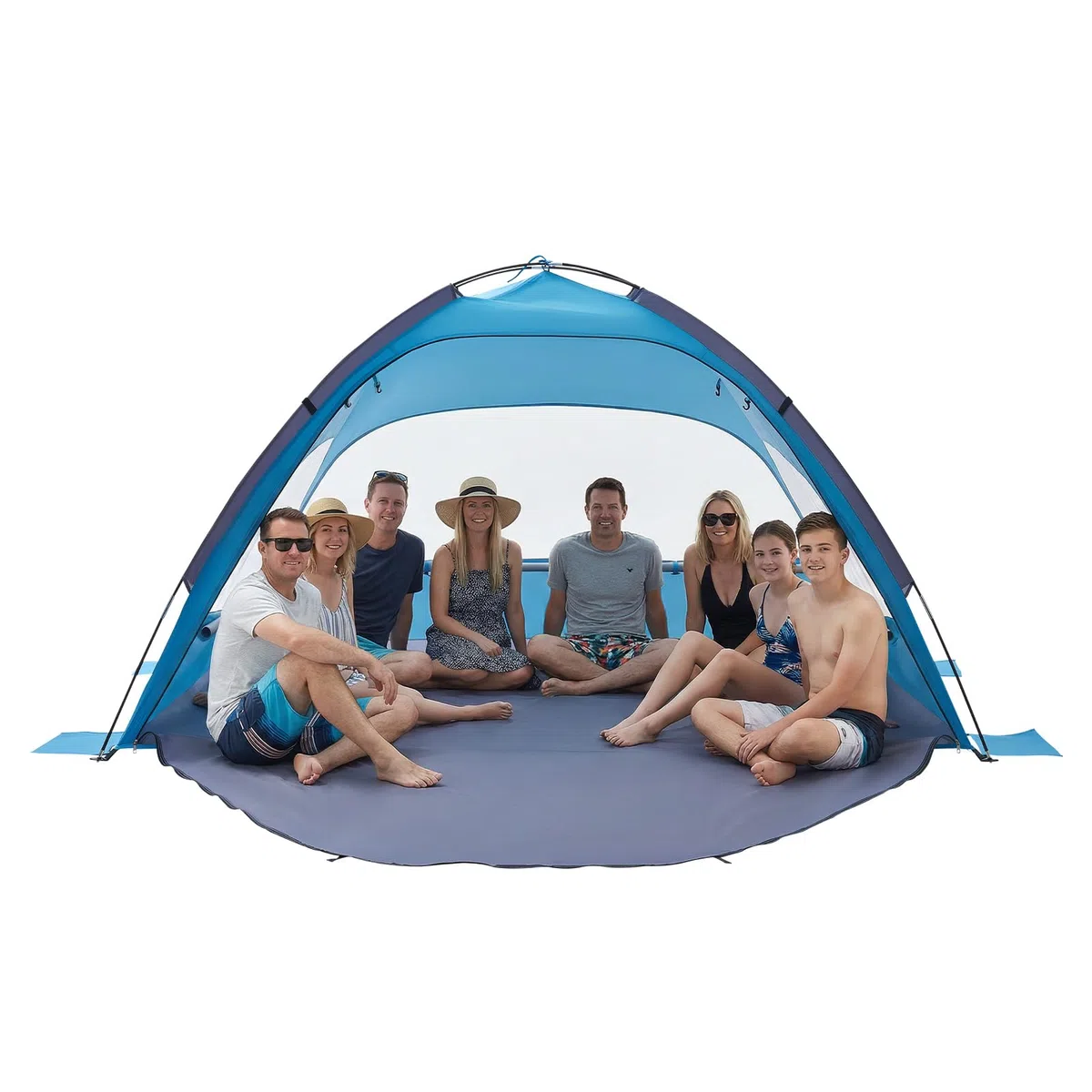 VEVOR Tenda da Spiaggia Parasole per Mare per 8 Persone, Tenda da Sole Portatile con Borsa per il Trasporto e Ancoraggi a Terra, Ombrellone da Spiaggia Leggero per Campeggio, Pesca, Picnic