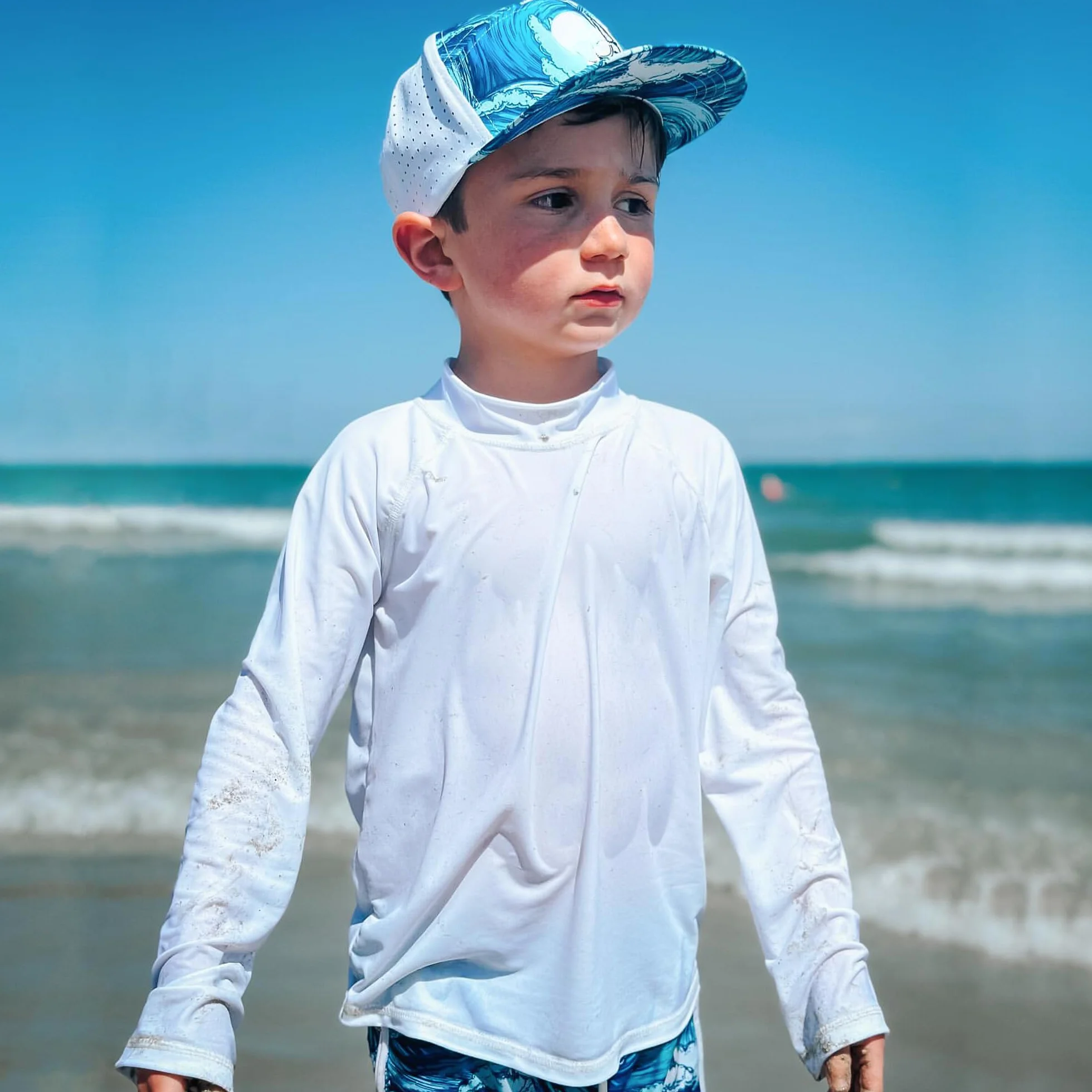 BIG ELEPHANT Costumi da Bagno per Bambino UPF 50+ Rashguard Maniche Lunghe (Pacco da 3)