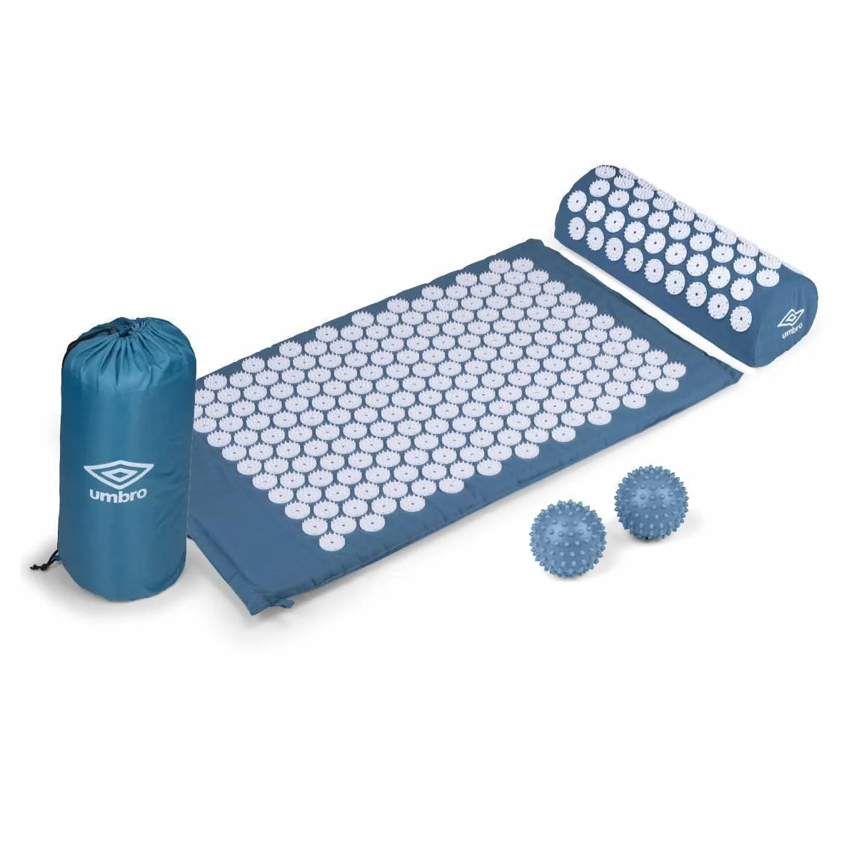 Umbro Tappetino Agopressione 42x71 cm Blu Alleviamento del Dolore con Pallina Massaggio Piedi