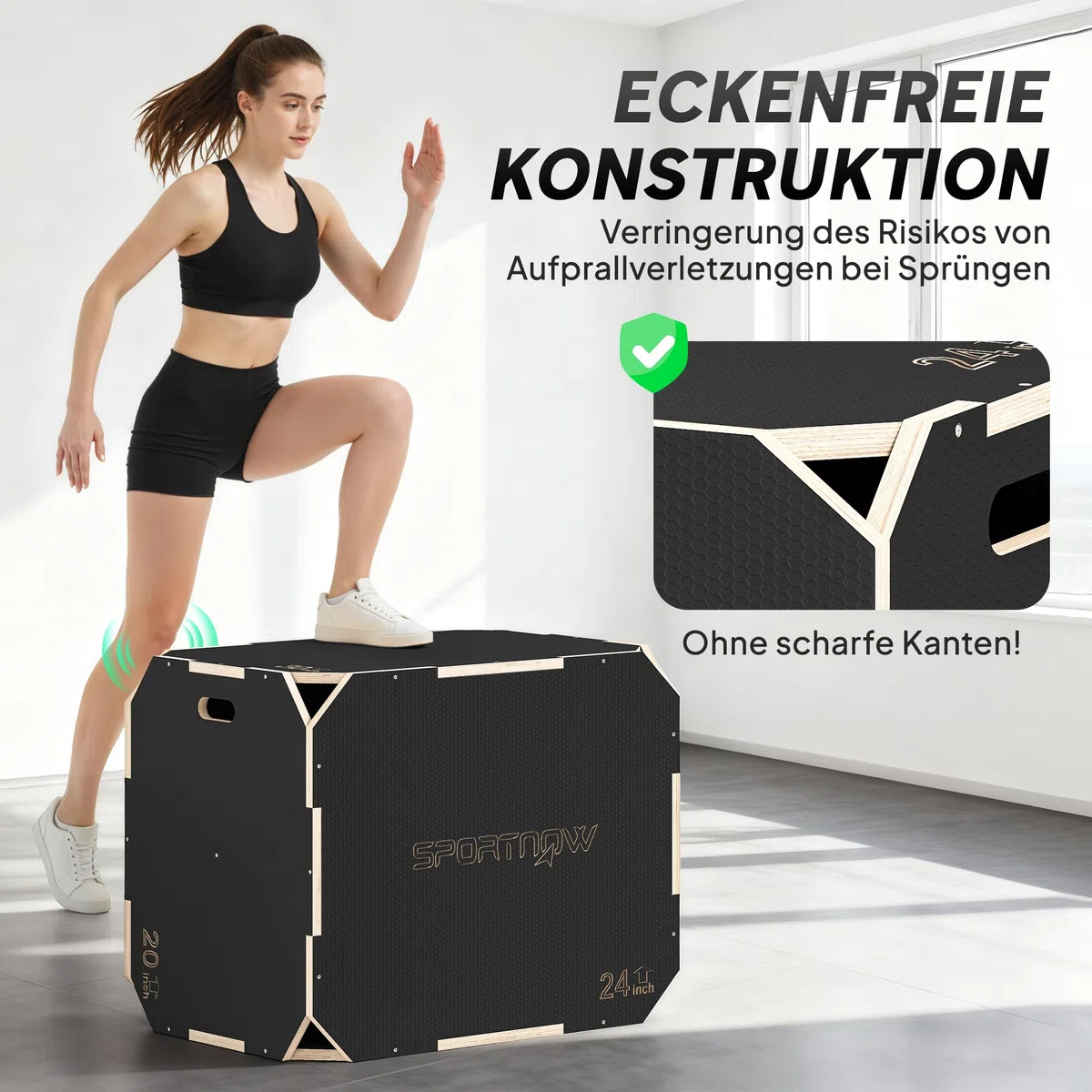 SPORTNOW Plyo Box - Cassetta per Saltare Step up jumpbox Unisex Adulto