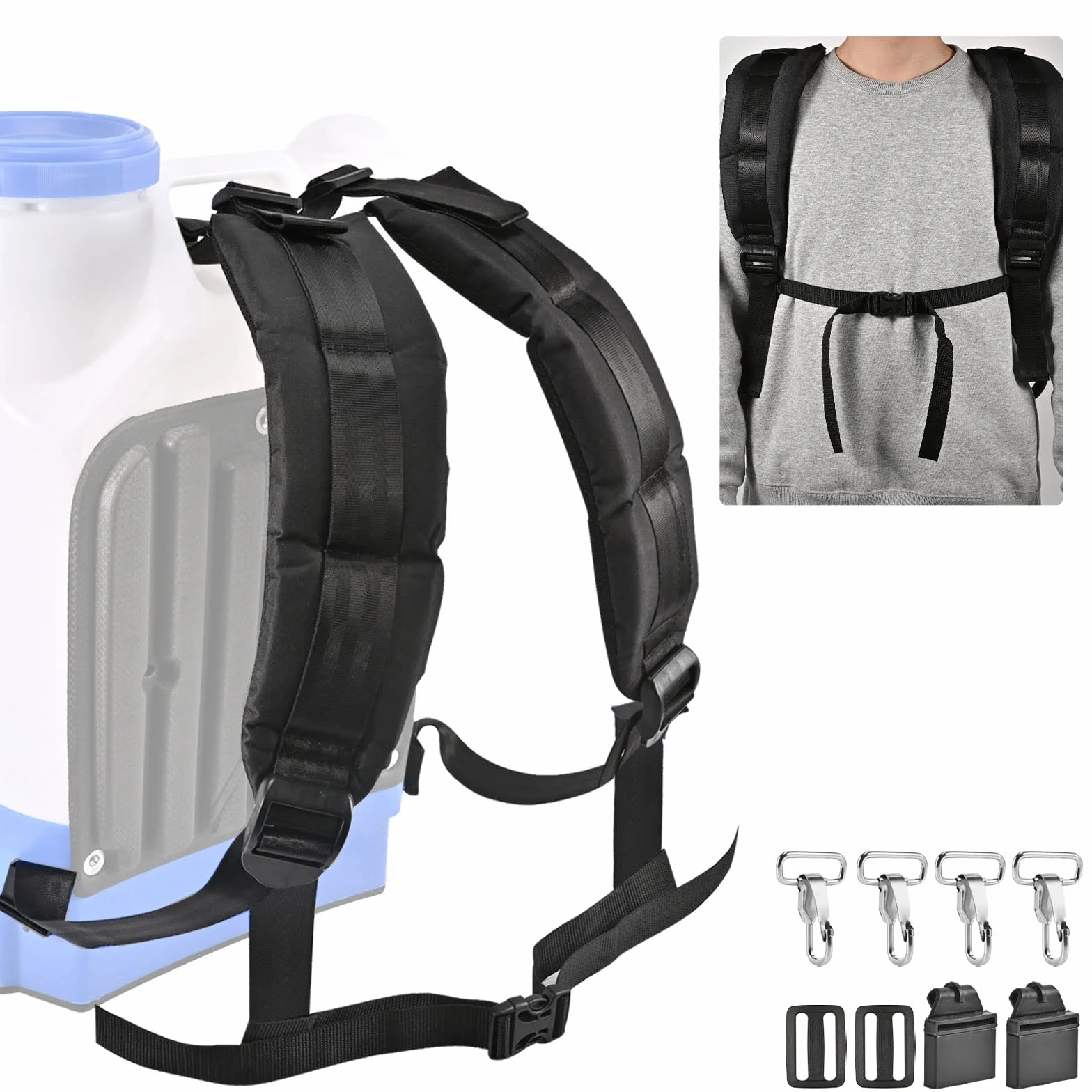 Cinghie di ricambio per spruzzatore a zaino spallacci con accessori e istruzioni
