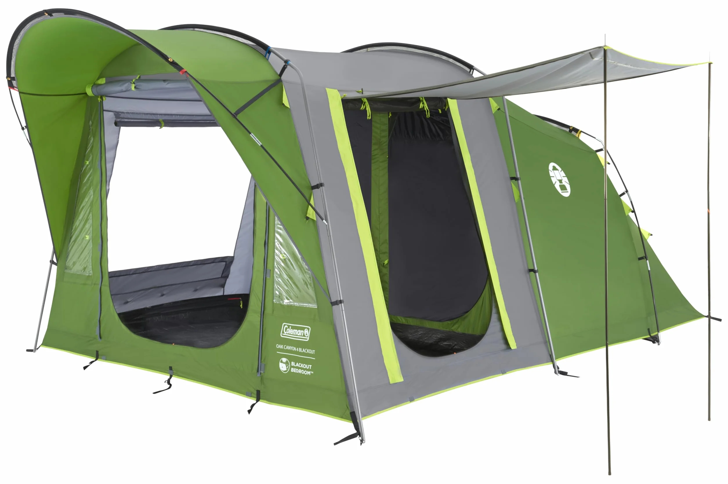 Coleman Oak Canyon 4 BlackOut Tenta | Tenda a tunnel per famiglie da 4 persone con 2 camere da letto oscurate e zona giorno | Tenda da campeggio | Impermeabile da 4500 mm | con telo di fondo cucito