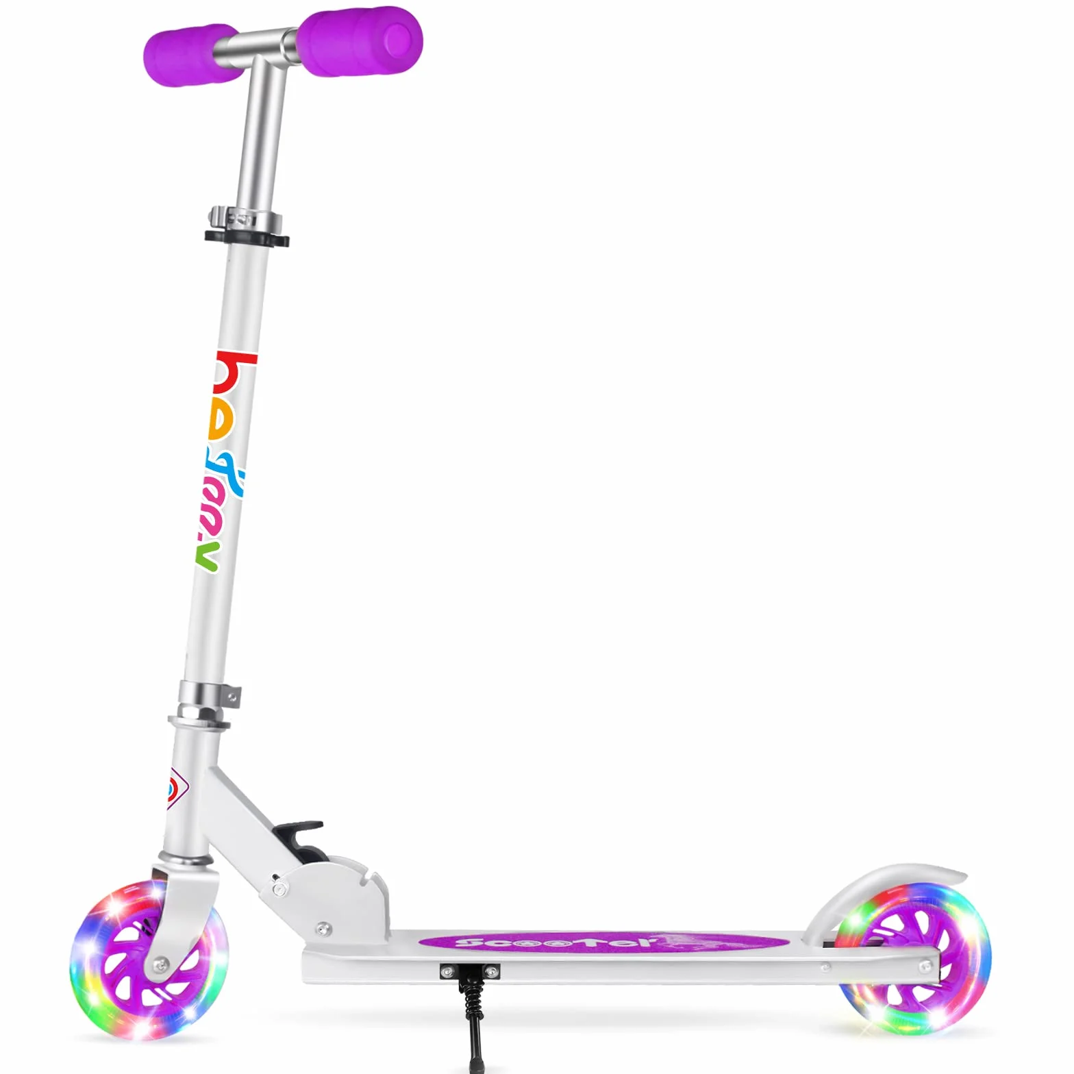 BELEEV V1 Monopattino per Bambino 2 Ruote con Supporto, 3 Monopattini per Bambini Regolabili in Altezza, Monopattino Scooter per Bambina con Il LED Illumina le Ruote per Ragazze e Ragazzo