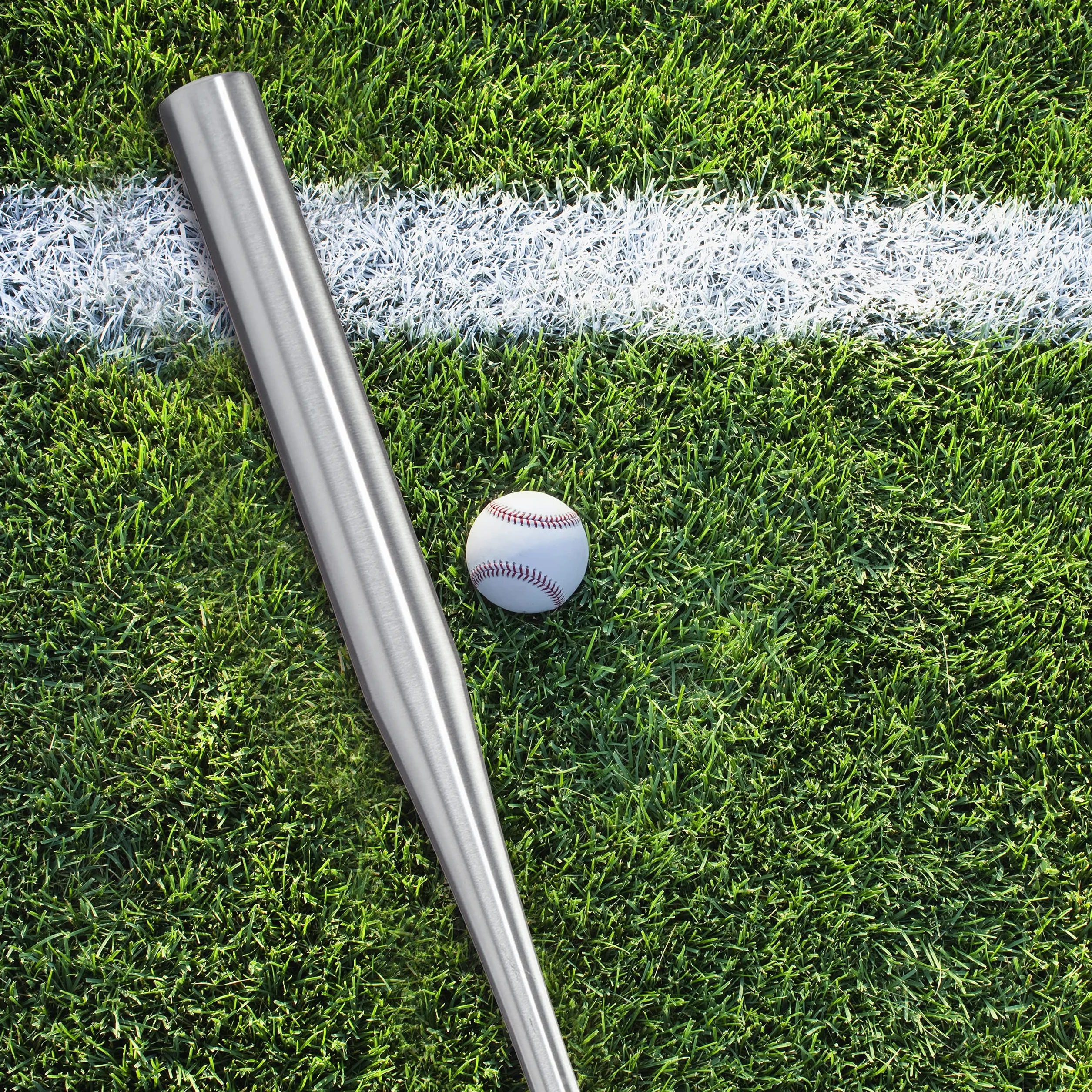 Mazza da Baseball in Alluminio 34 Pollici 86 cm Manico Antiscivolo Argentato