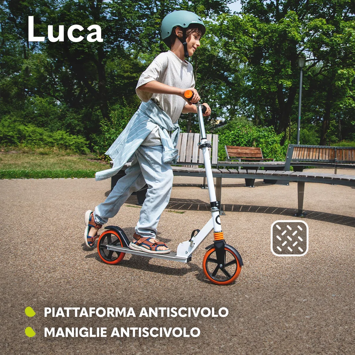 LIONELO LUCA Monopattino pieghevole per Bambini e adulti fino a Regiolable e leggero solo Costruzione solida Ruote Ammortizzatori ShockResist, Freno
