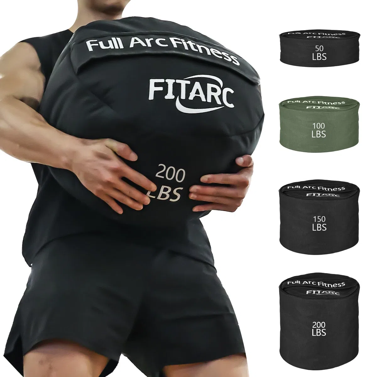 Fitarc Sacco di sabbia da allenamento, sacchi di sabbia per allenamento con i pesi, sacchi di sabbia per fitness, sacchi di sabbia per allenamento con i pesi, sacco di sabbia rotonda, cross training