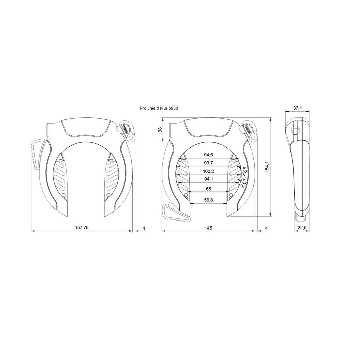 ABUS Blocco telaio Pro Shield Plus 5950 NR + catena di collegamento 6KS/100 + valigetta ST 5950