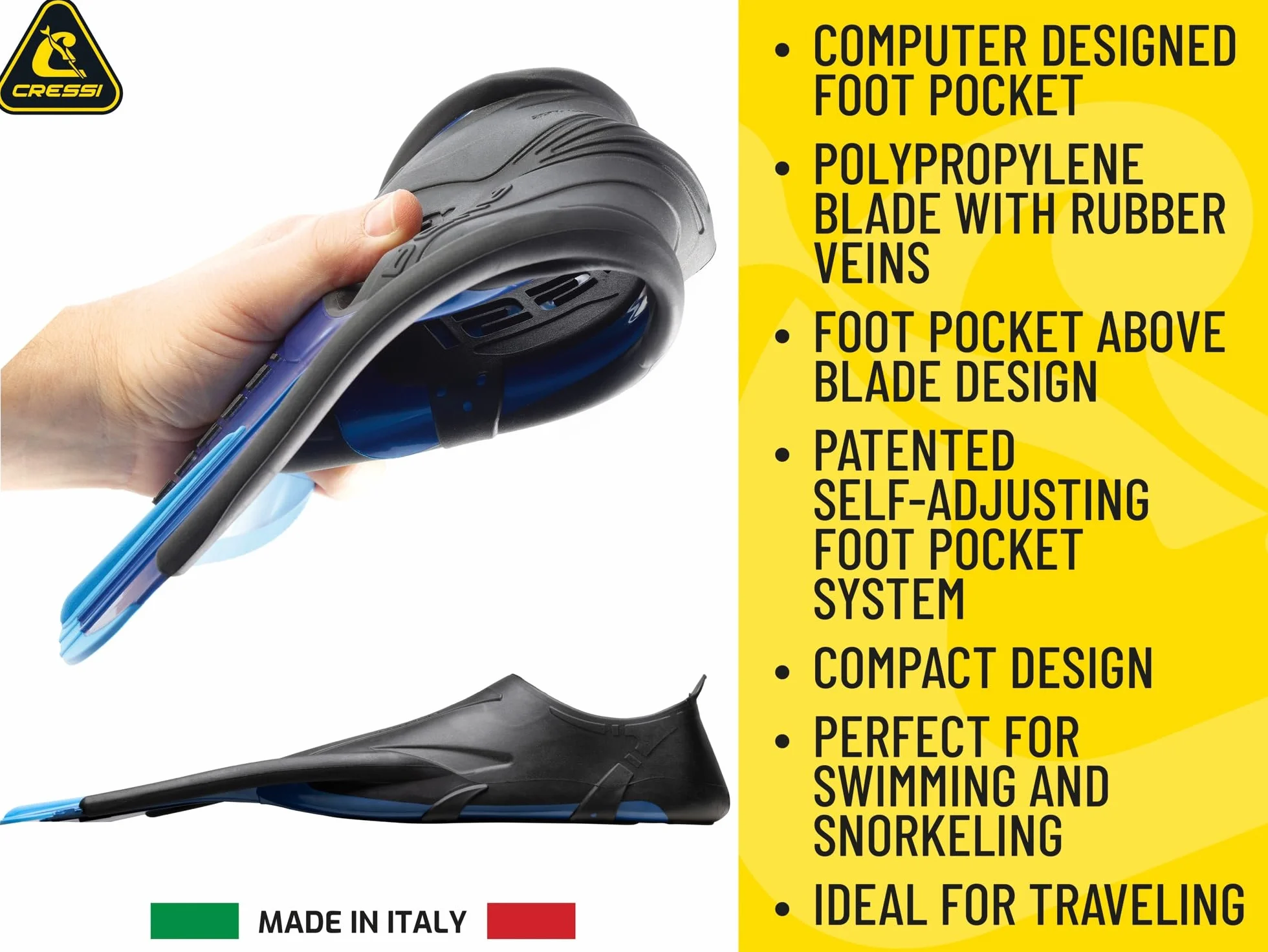 CRESSI Agua Short Pinne Corte a Scarpetta Autoregolante per Nuoto e Snorkeling