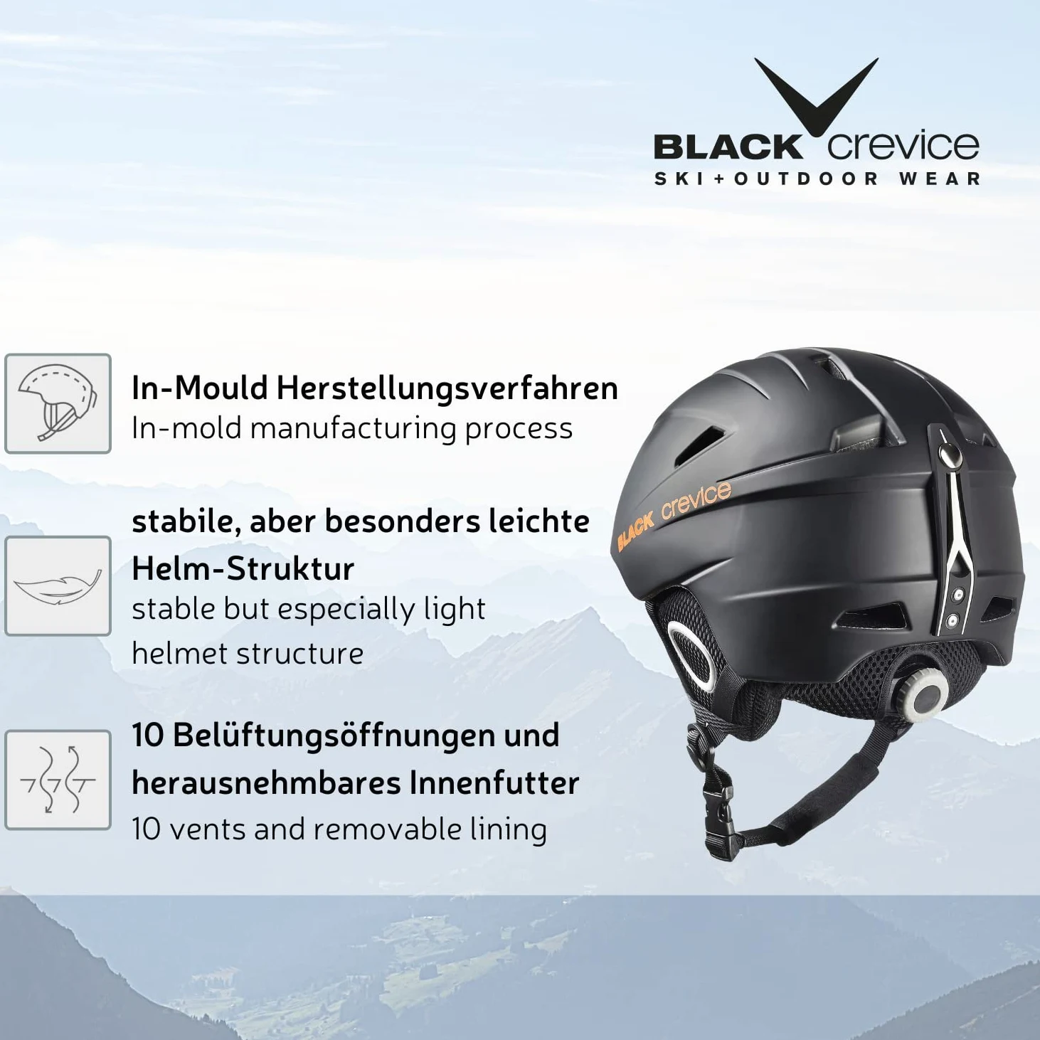 BLACK CREVICE Kitzbühel Casco da sci (Large, Nero Carbone)
