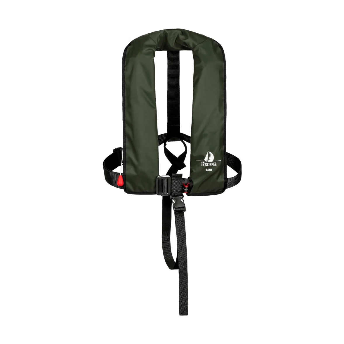 giubbotto di salvataggio automatico 165N con imbragatura, giubbotto salvagente, verde oliva