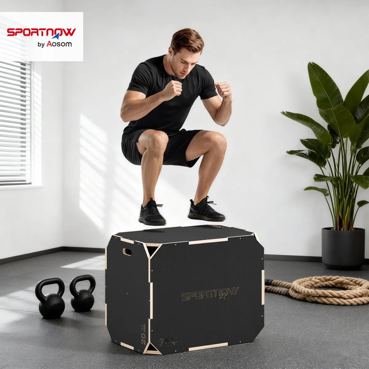 SPORTNOW Plyo Box - Cassetta per Saltare Step up jumpbox Unisex Adulto
