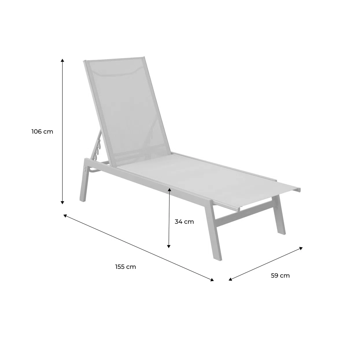 sweeek Set 2 lettini Prendisole in Acciaio Multiposizione Verde Kaki - 155x59x106 cm