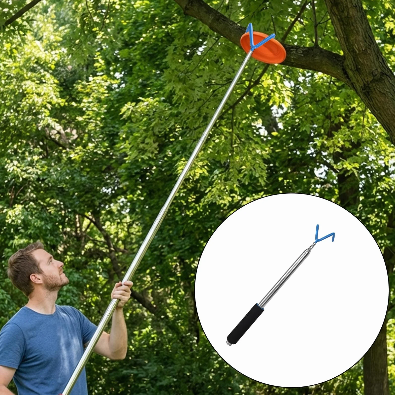 Strumento Telescopico Raccoglitore Asta Magnetica 300cm Barra Estensibile con Ganci