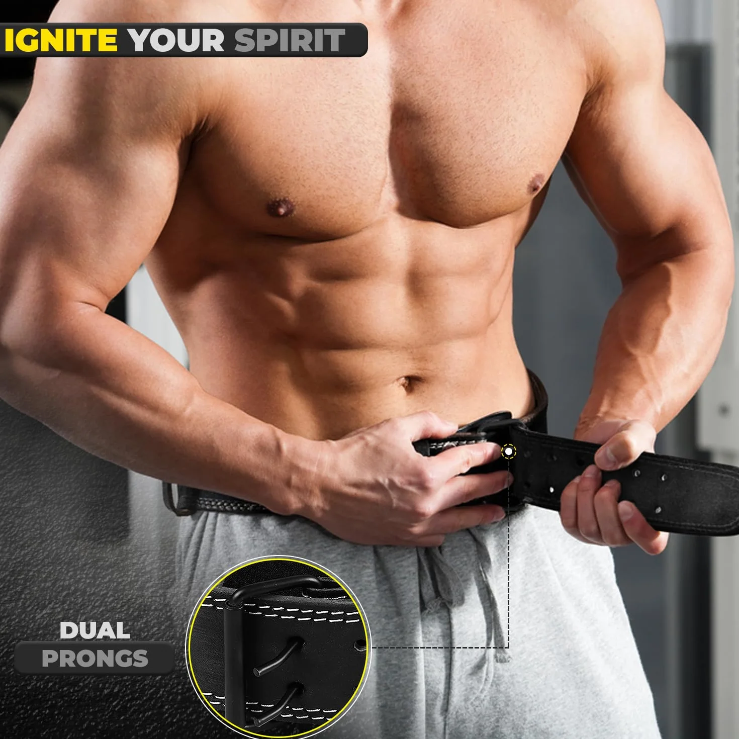 WFX Cintura per sollevamento pesi, palestra, fitness, supporto lombare imbottito, con fori regolabili, cintura in pelle da 10,2 cm, per bodybuilding, powerlifting, sollevamento pesi, stacchi da terra,