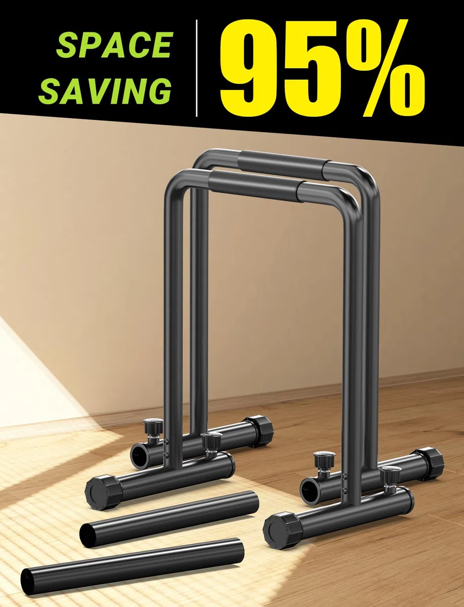 YOLEO Parallele Fitness Calisthenics Regolabile, Carco 500KG, Barra Parallele Dip, Antiribaltamento, Regolabile in Altezza e Larghezza