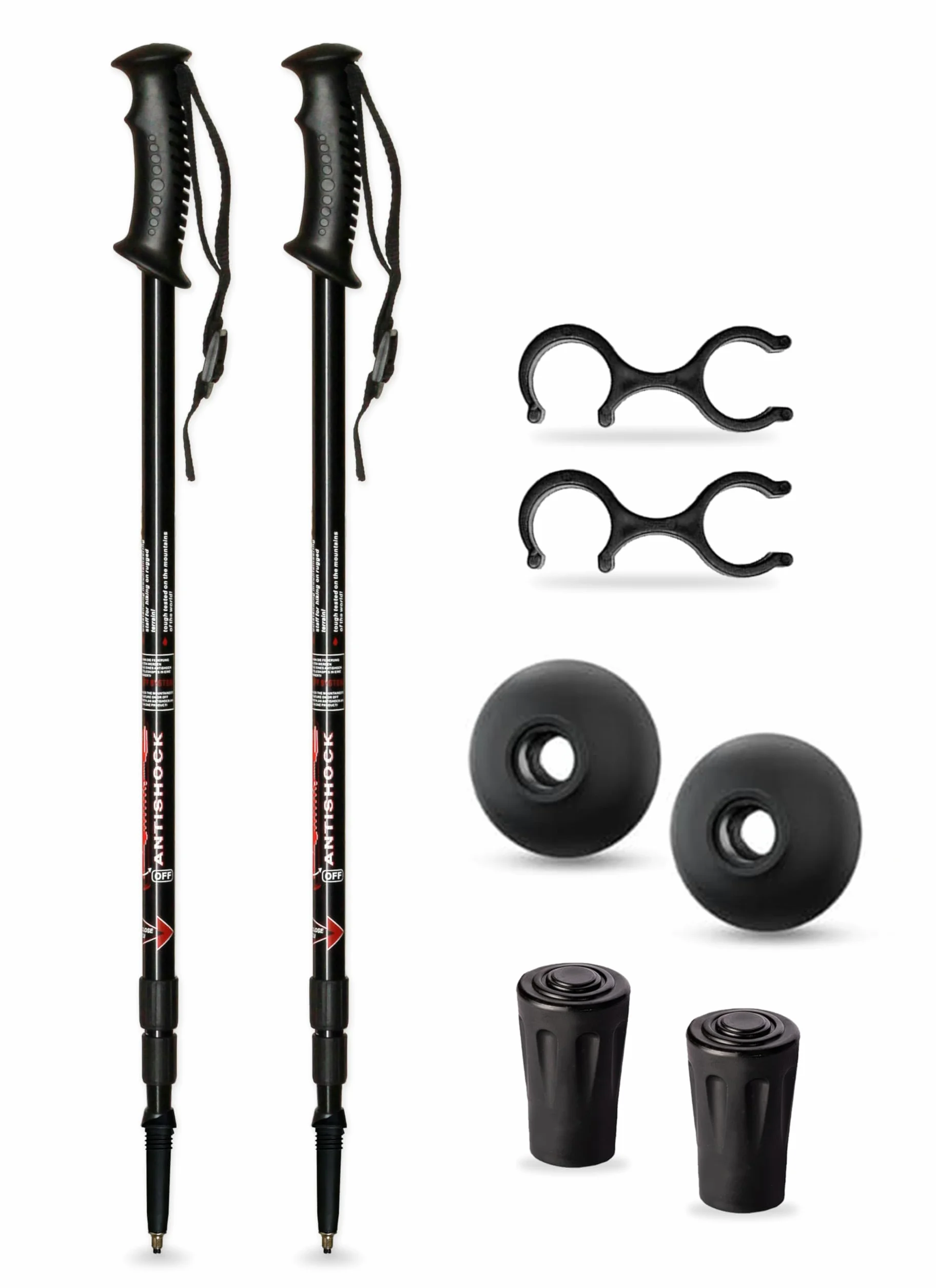 Bastoncini Trekking Telescopici Alluminio 65-135cm Antiurto per Viaggio Camminare Trail Alpinismo