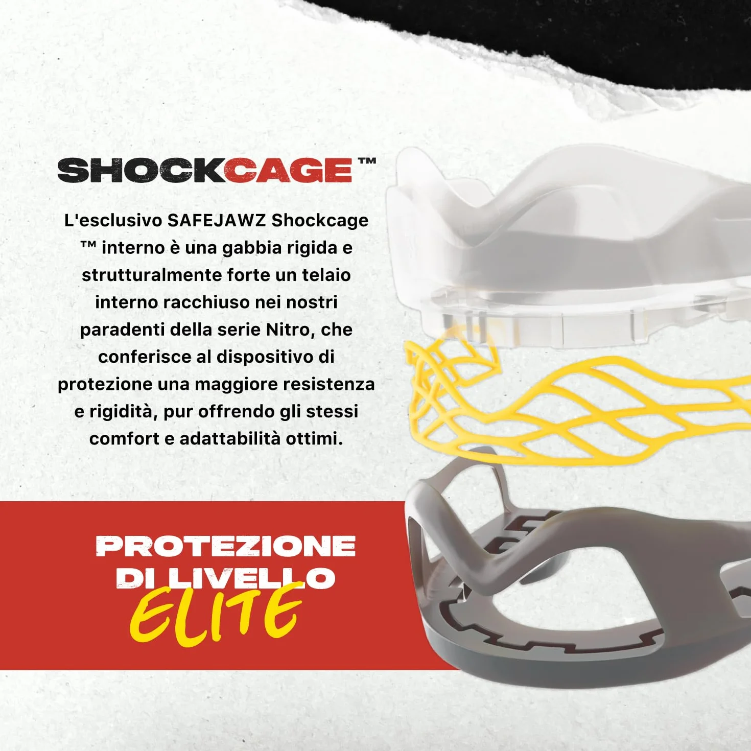 SAFEJAWZ Nitro Paradenti Sportivo Completo per Adulti e Bambini Rugby MMA Hockey Judo Boxe Grigio