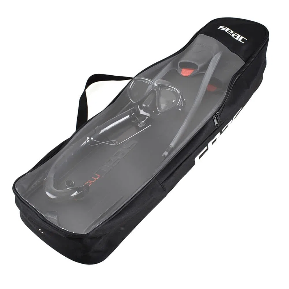 SEAC Motus Set Tris - Pinne Motus, Maschera One, Snorkel Jet, Borsa Inclusa per Apnea e Pesca Subacquea Unisex Adulto