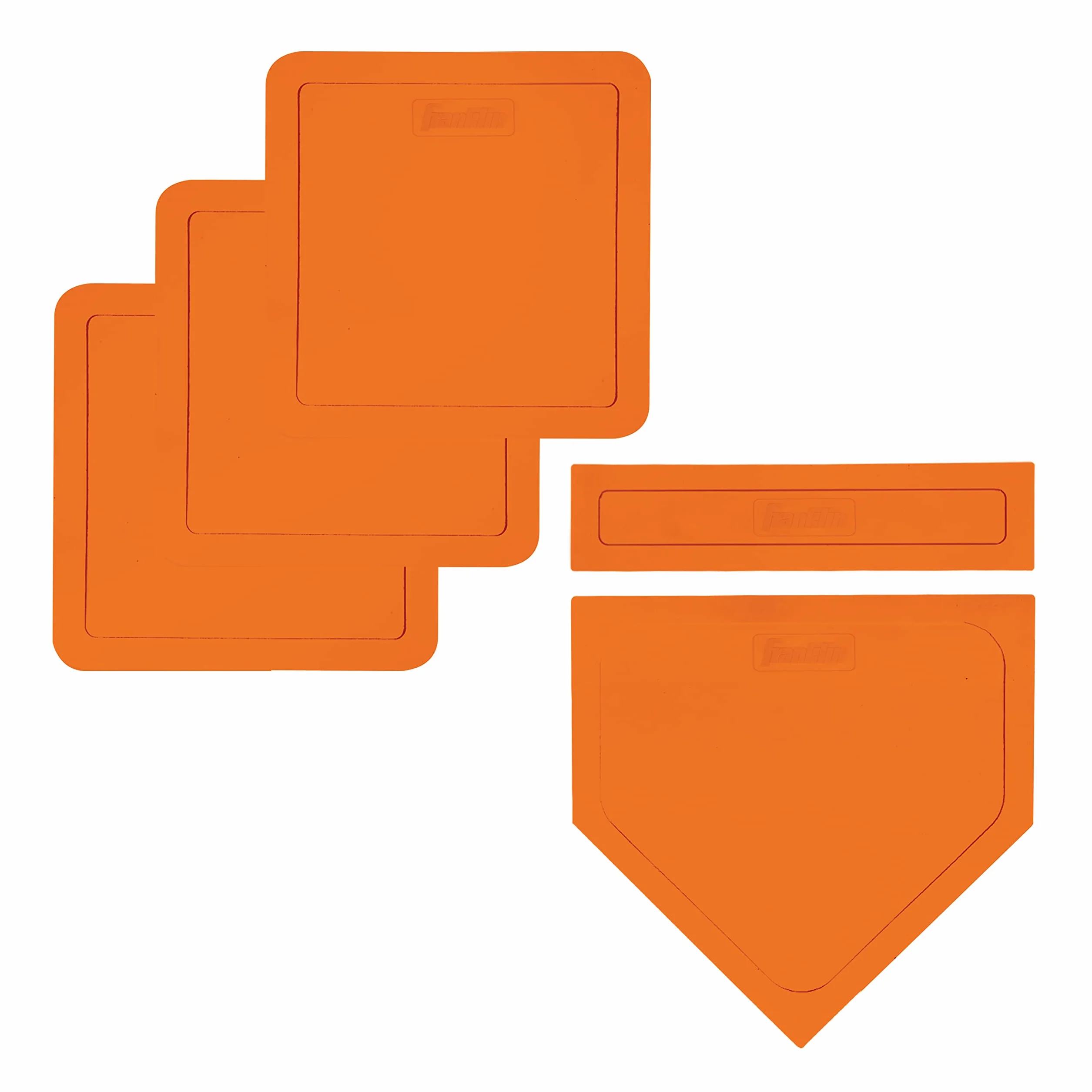 Franklin Sports Basi da Baseball gettate con Piastra di casa e Gomma da Lanciatore, Set di Base in Gomma per Bambini Perfetto per Baseball, teeball, Kickball