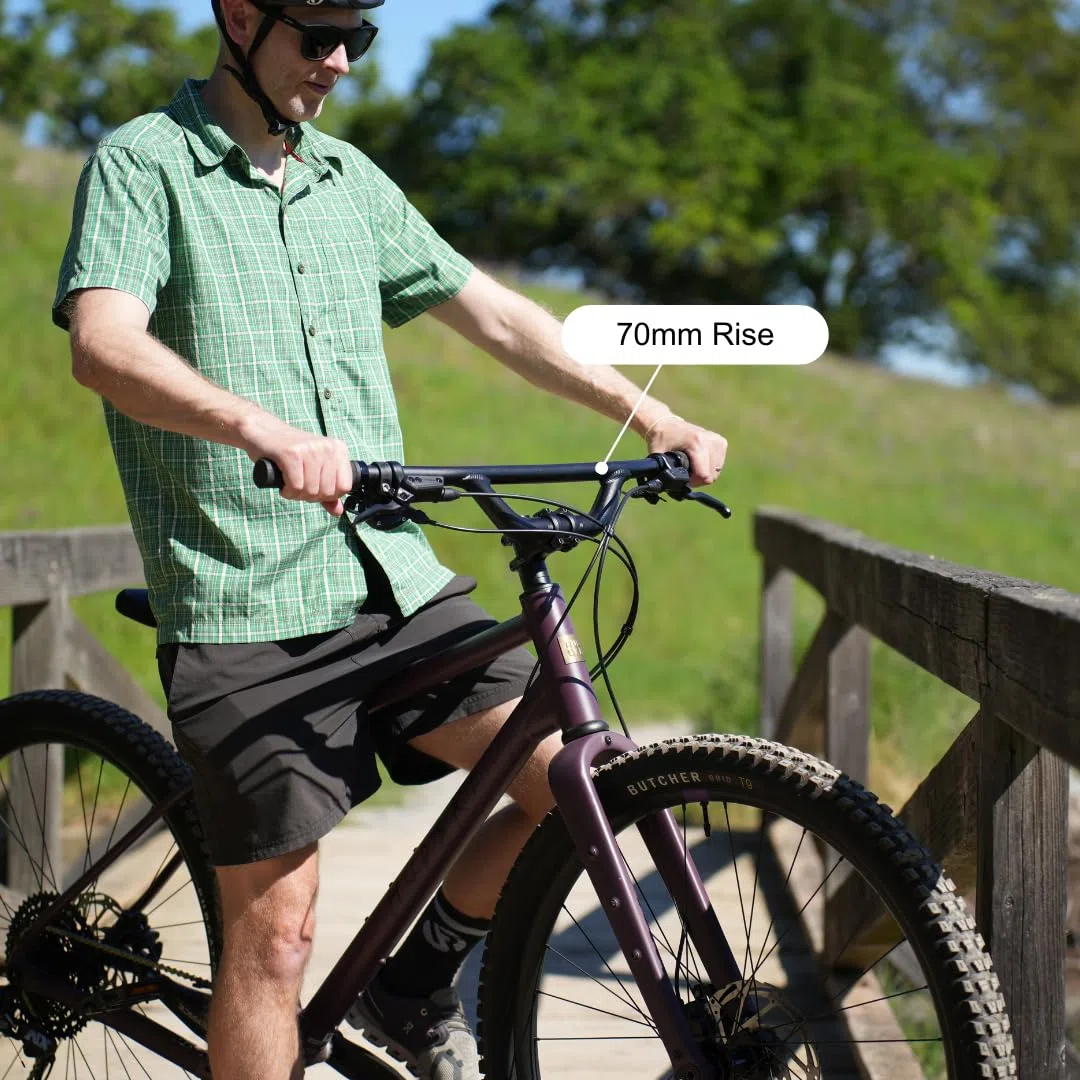 REDSHIFT Top Shelf Flat Handlebar with 70mm of Rise, up to 800mm Width for MTB, Commuter, Hybrid, and E-Bikes, Aluminum Flat Bar