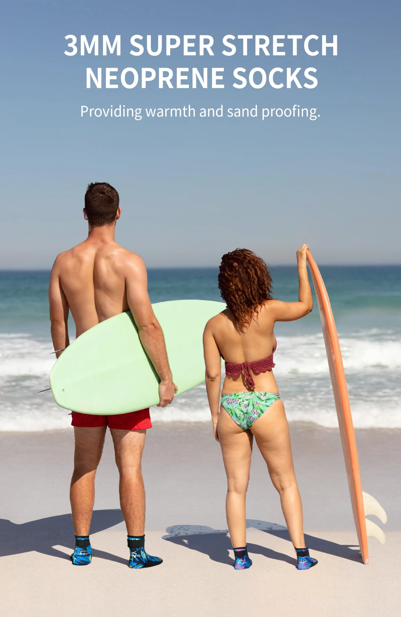 Calzini in neoprene, da 3 mm, per uomo, donna, uomo, donna, donna, nuoto, da spiaggia, per snorkeling, kayak, sci