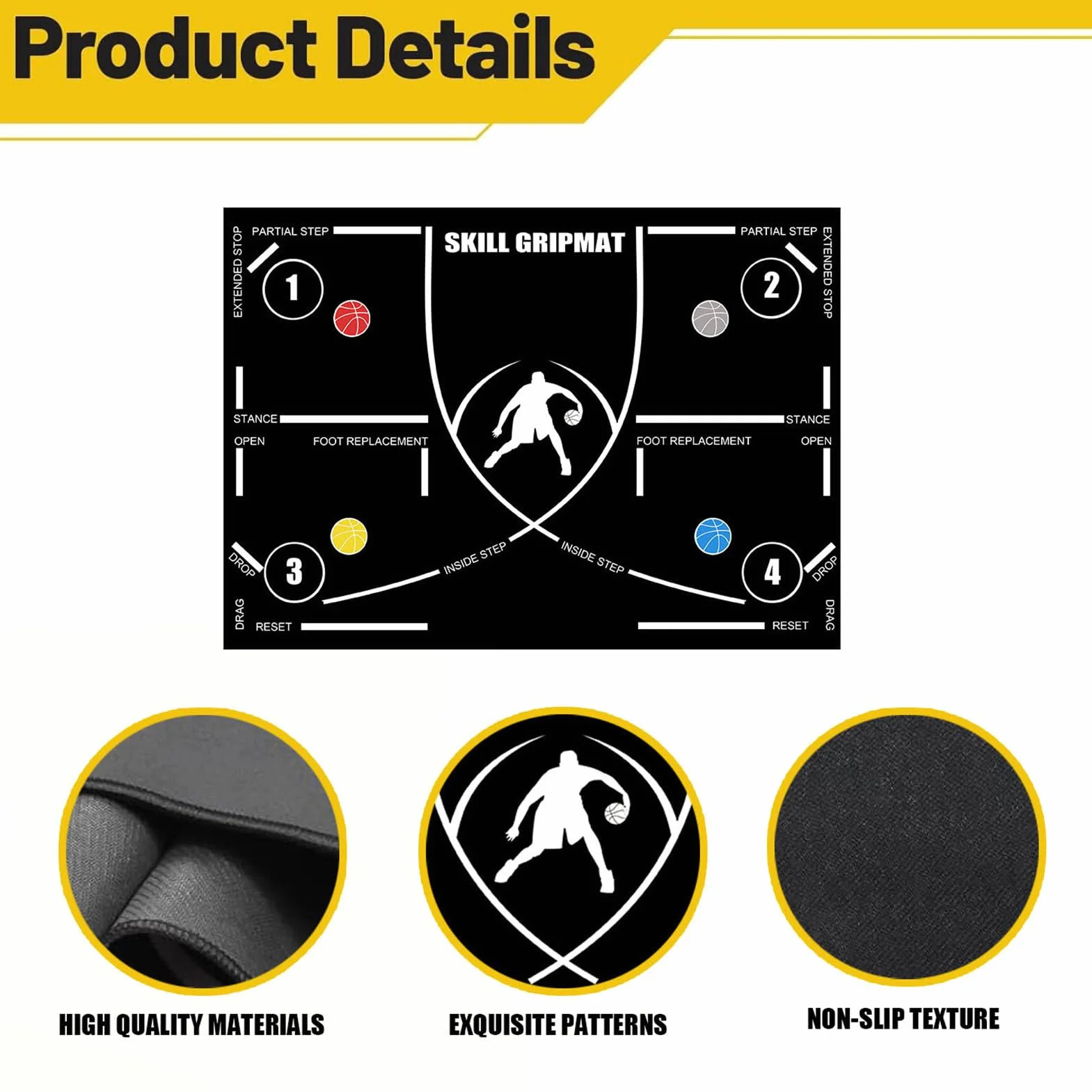 Tappetino da Allenamento per Basket 120x86cm Antiscivolo Portatile per Forza e Resistenza
