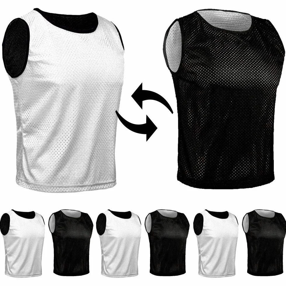 Pettorina bilaterale Double Face Riutilizzabile da Allenamento Calcio Basket Set di 6 Pezzi Reversible