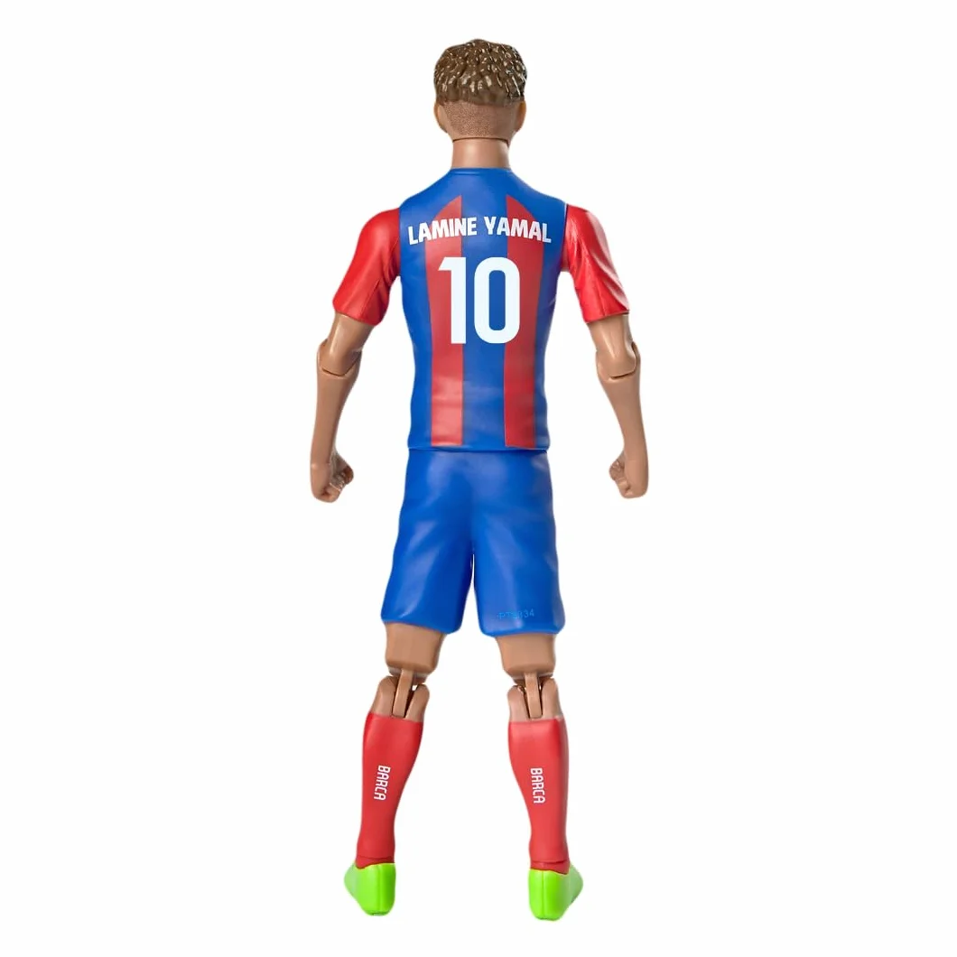Megableu Statuetta Calcio YAMAL 20 cm Figura Calciatore Realistico Articolato Licenza Ufficiale 10 Punti Articolazione Giocattolo FC Barcellona Idea Regalo