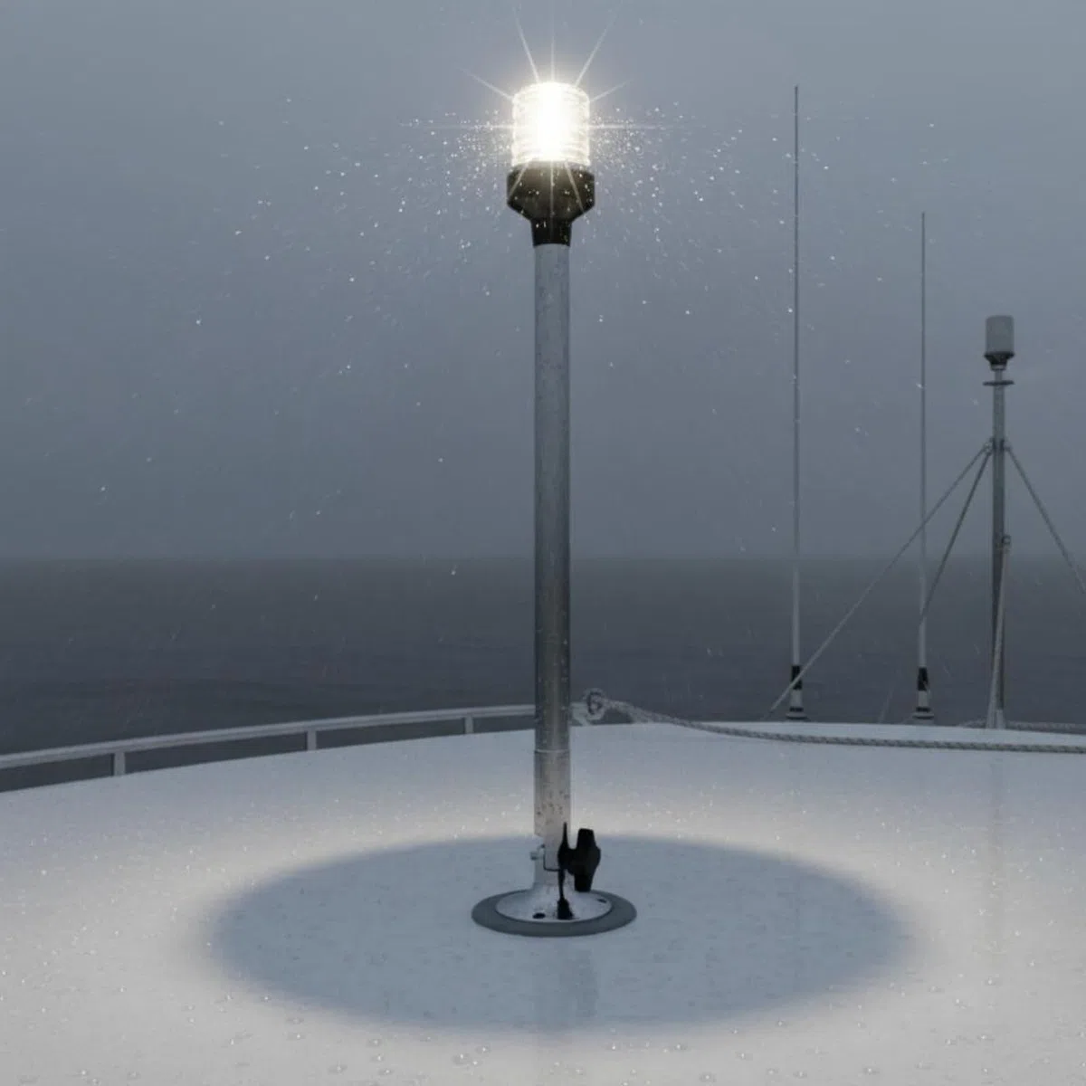Luce di Navigazione a LED 12V Luce Laterale Nautica Lunga Durata Lampada di Bordo Marina per Armatori, 600 Mm, Base Regolabile In Acciaio Inossidabile
