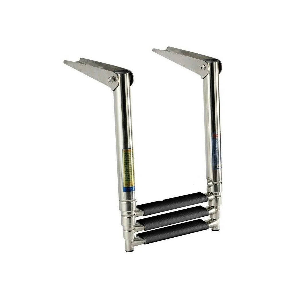 Scaletta telescopica ribaltabile inox 316 3 gradini barca gommone
