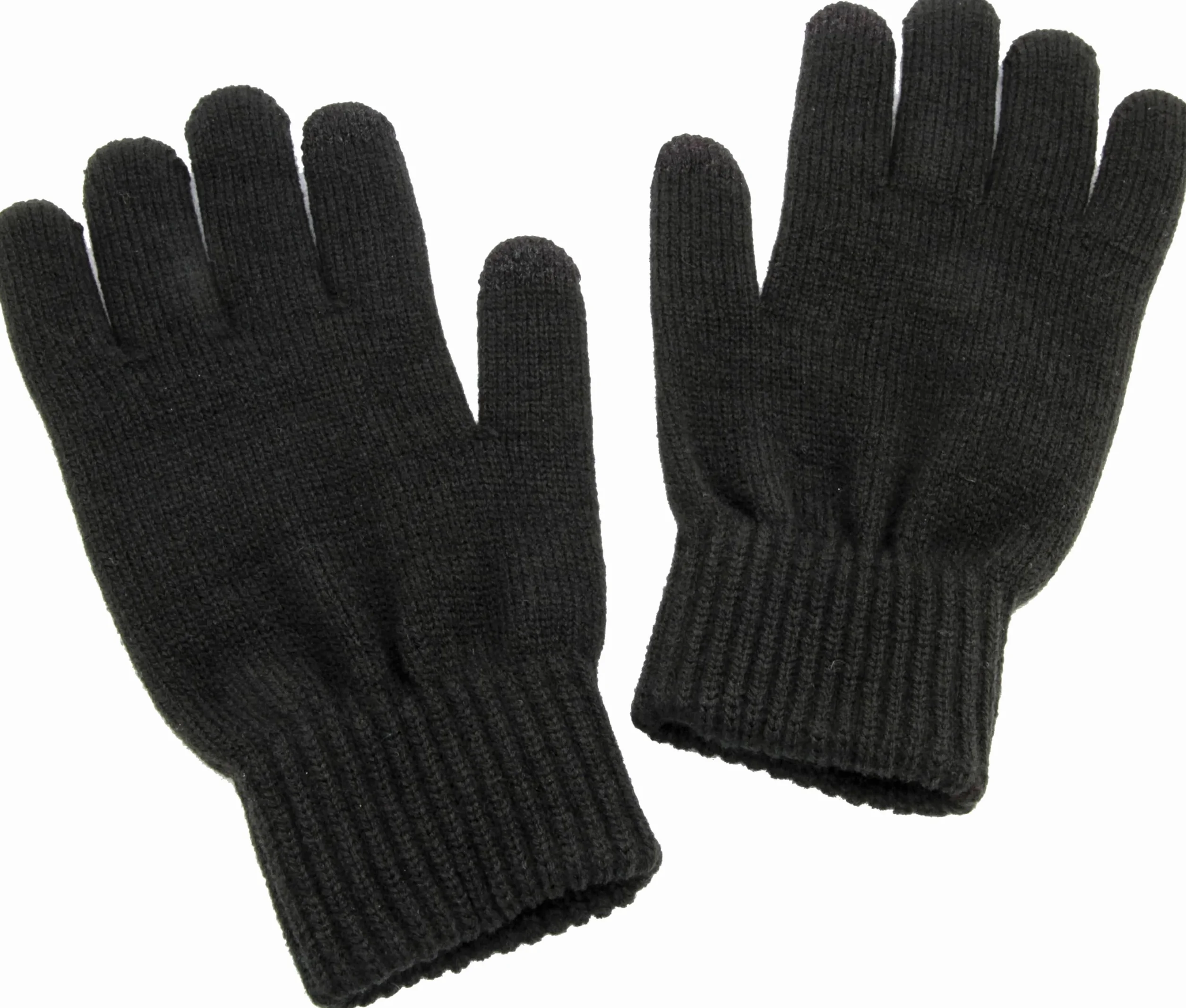 AS Roma ASR LEATHER PATCH KNITTED GLOVES - BLACK