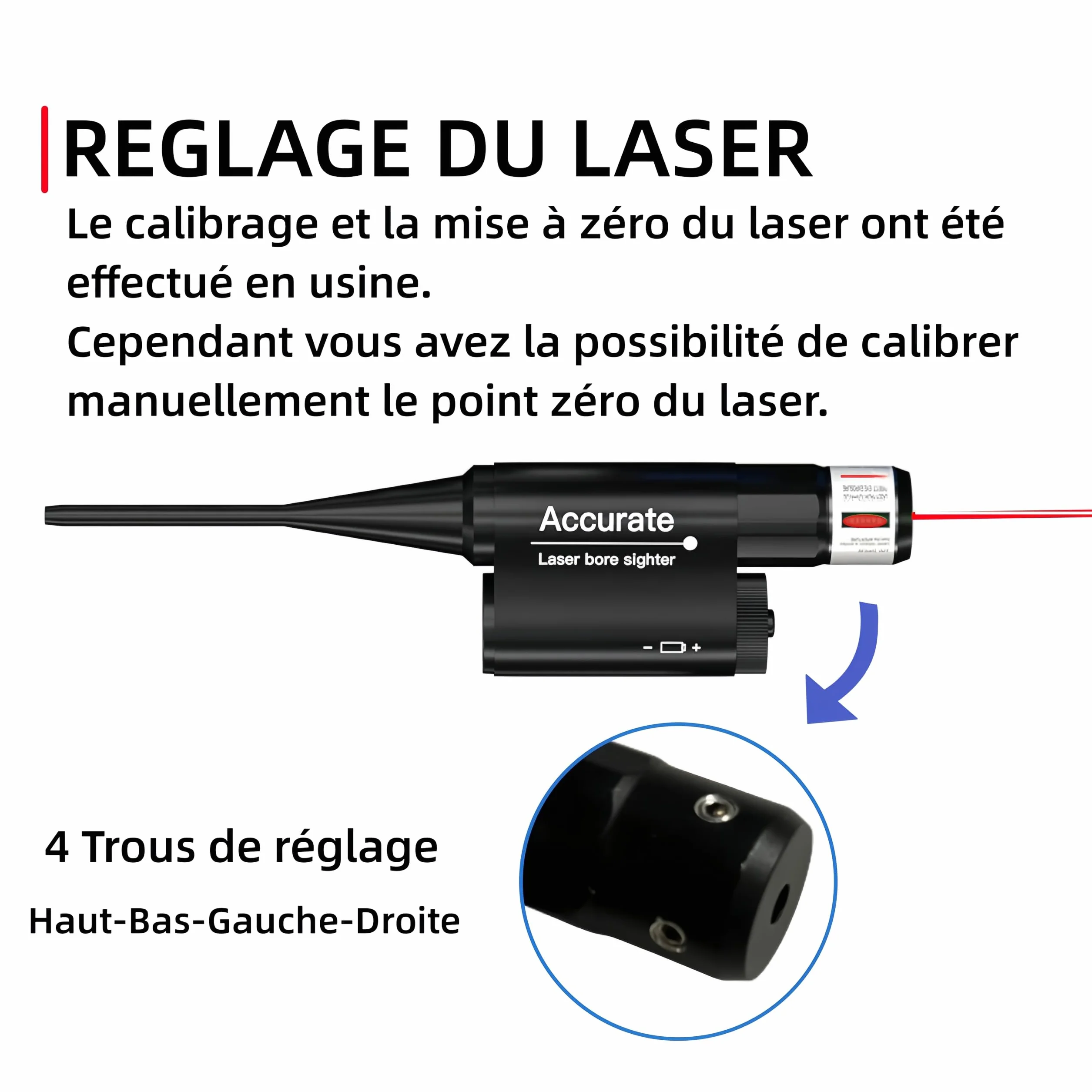 KinZon Mirino con foro Laser Bore Sighter per calibro da 0.17 a 0.78 (12GA) kit di mirino con foro Rosso per Occhiali da mira Armi da Pugno Airsoft