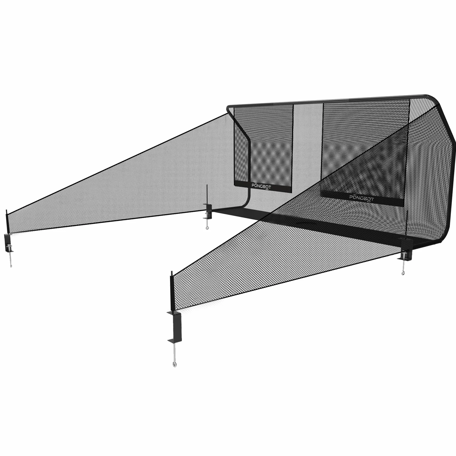 PONGBOT Rete per il riciclaggio di palline da ping pong, rete per allenamento da soli, per tavoli con lati inferiori a 7,6 cm