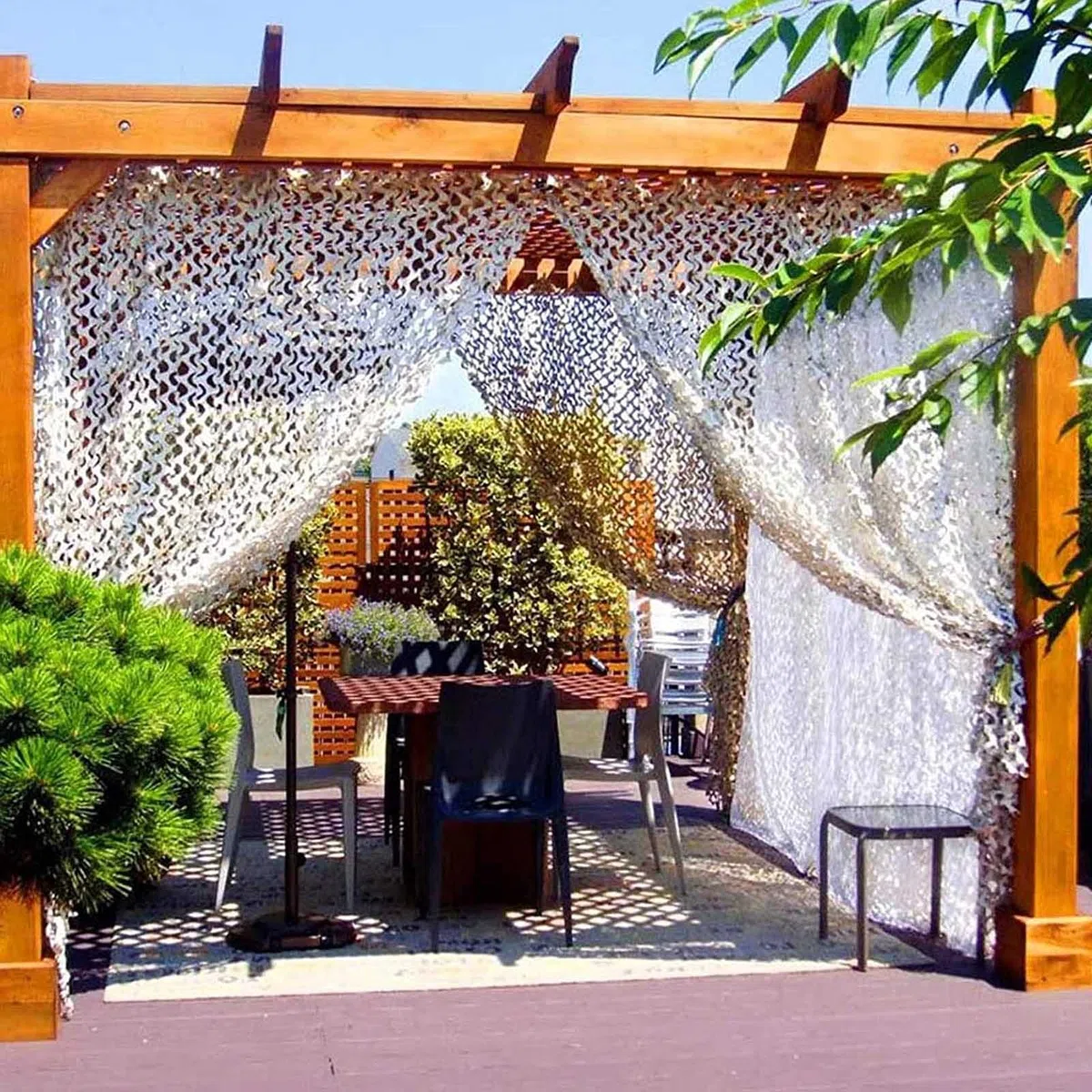 Rete Mimetica Bianca,Rete Ombreggiante Decorativa Per Giardino,Rete Mimetica Camouflage Da Caccia,Rete Militare,Leggera e Resistente,Rete Mimetica Per Protezione Solare,White-9x10m(29.5*32.8ft)