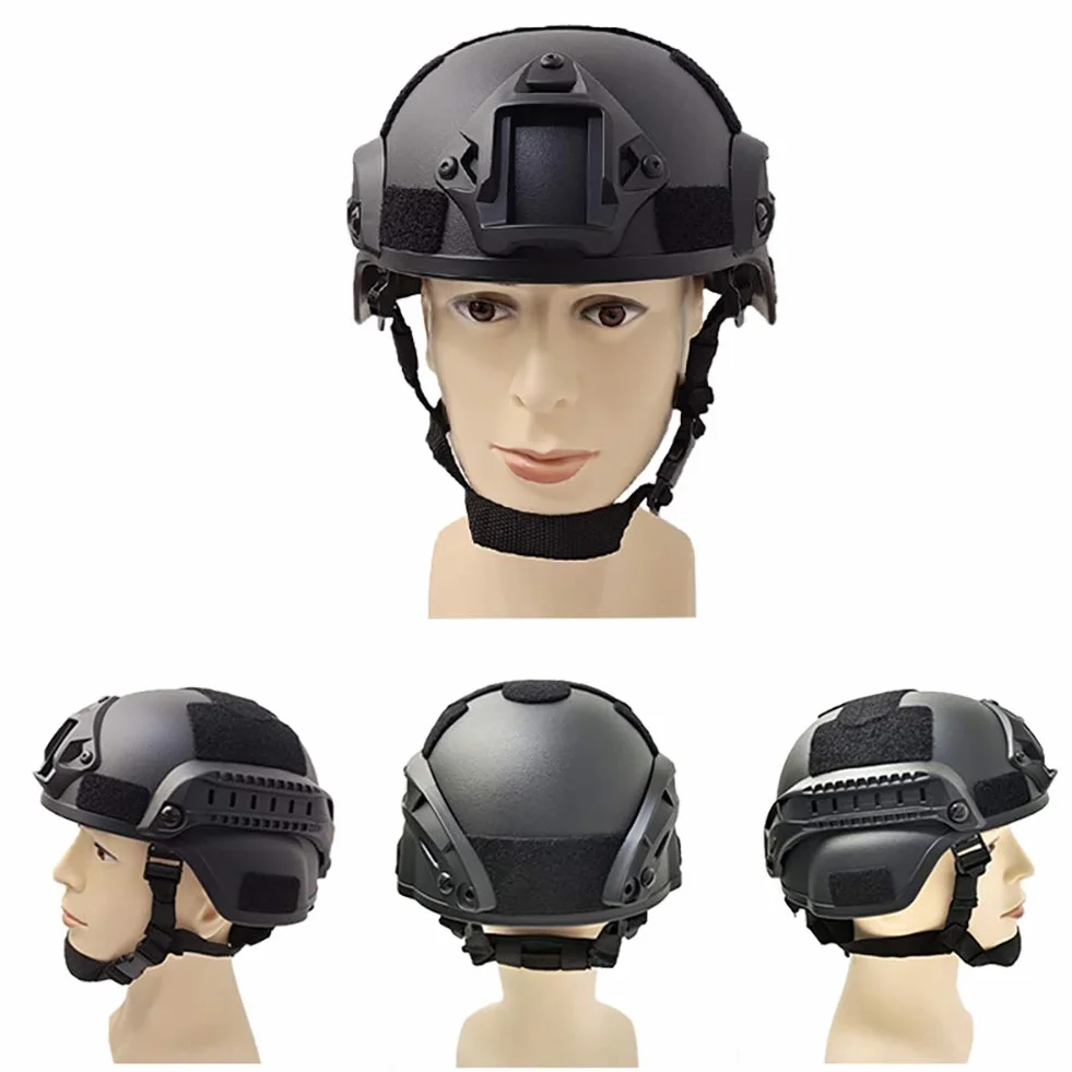 Elmetto Tattico Casco Militare Regolabile con Montaggio NVG per Airsoft Paintball