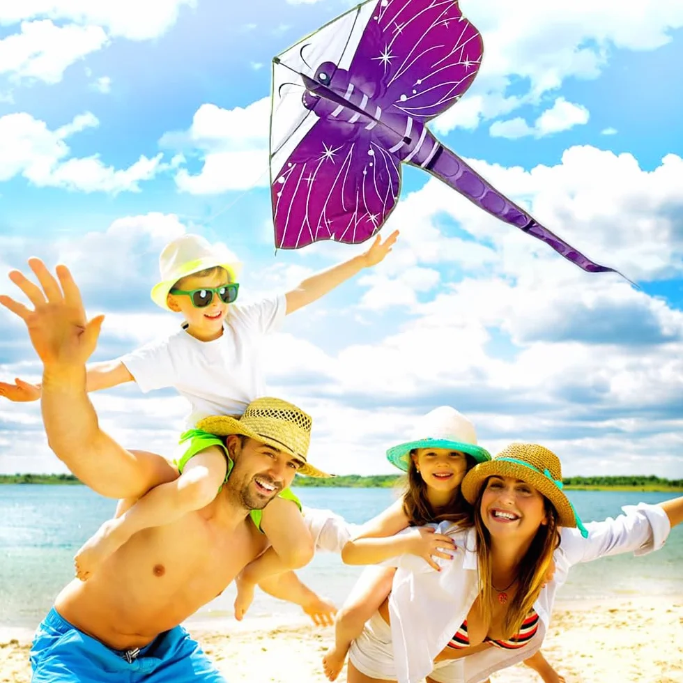 Aquilone per Bambini e Adulti, Aquilone Libellula, Aquiloni per i Bambini, Aquiloni Colorati, Aquilone Facile da Far Volare, Aquilone per Principianti, con Linea di Kite da 100M