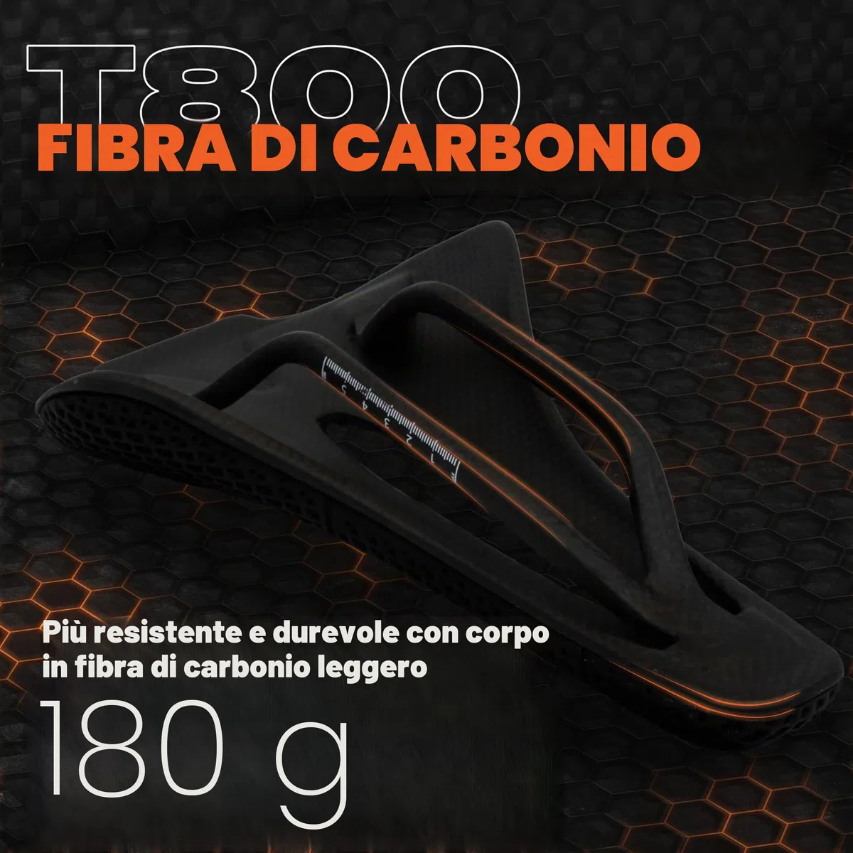 IMPALAPRO Sella in Carbonio Stampata 3D Ultraleggera 250x140mm — Sella 3D Carbonio T800 Alta Rigidità — Sella Bici Ergonomica Traspirante