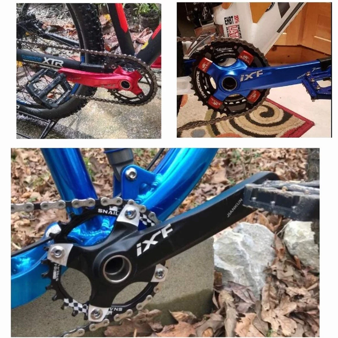 PLATTBK Pedivelle MTB Guarnitura 170mm Movimento Centrale Bicicletta 104 bcd Pedivella Bici Crankset