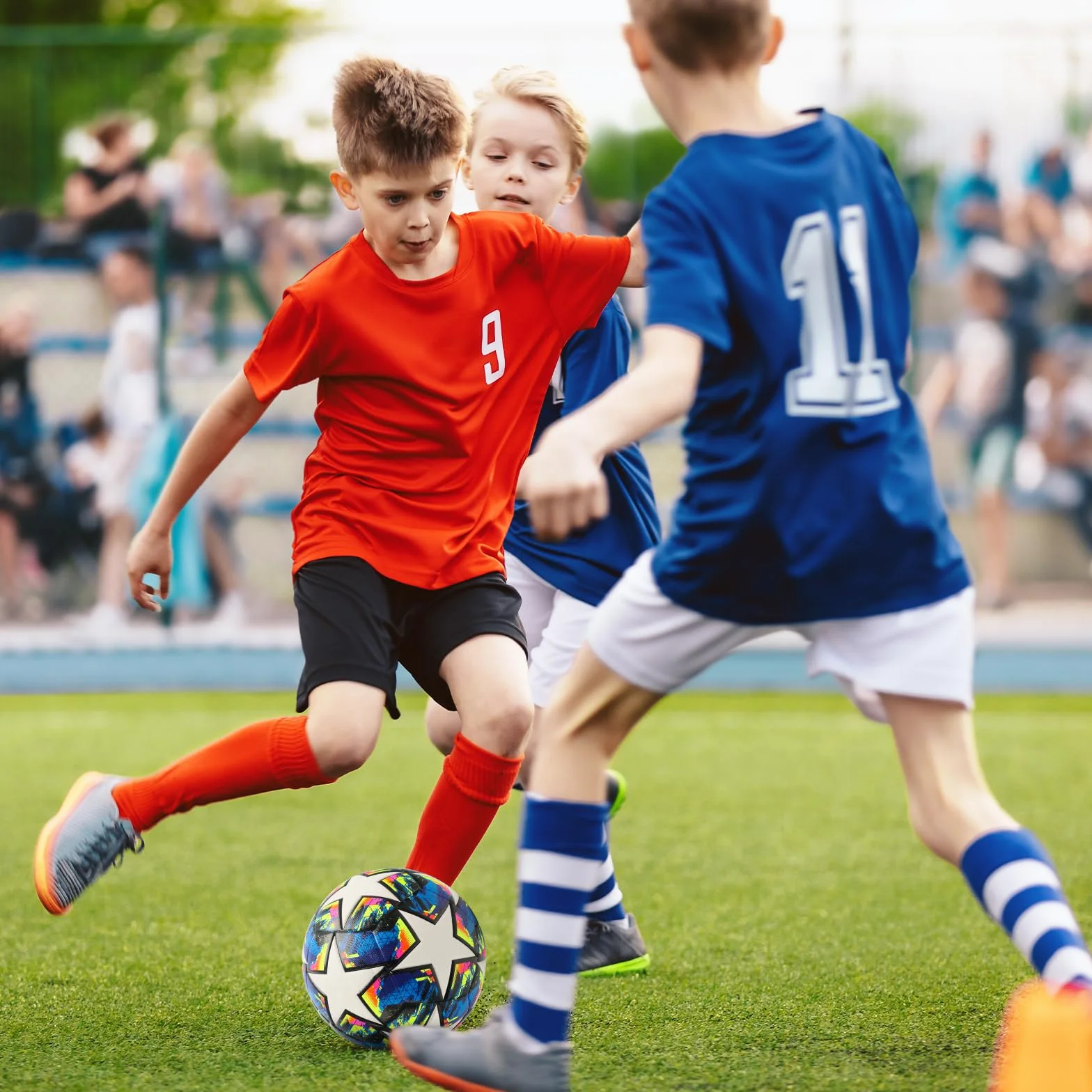 Pallone Da Calcio Champions Taglia 5 con Pompa per Bambini e Adulti