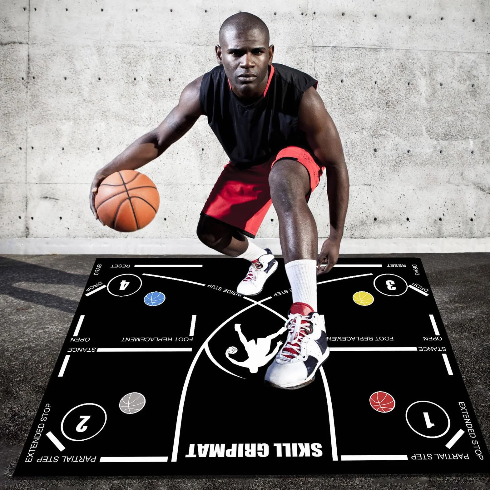 Mat Di Allenamento Da Basket, Tappetino PAS 120 x 86 cm Antiscivolo Portatile