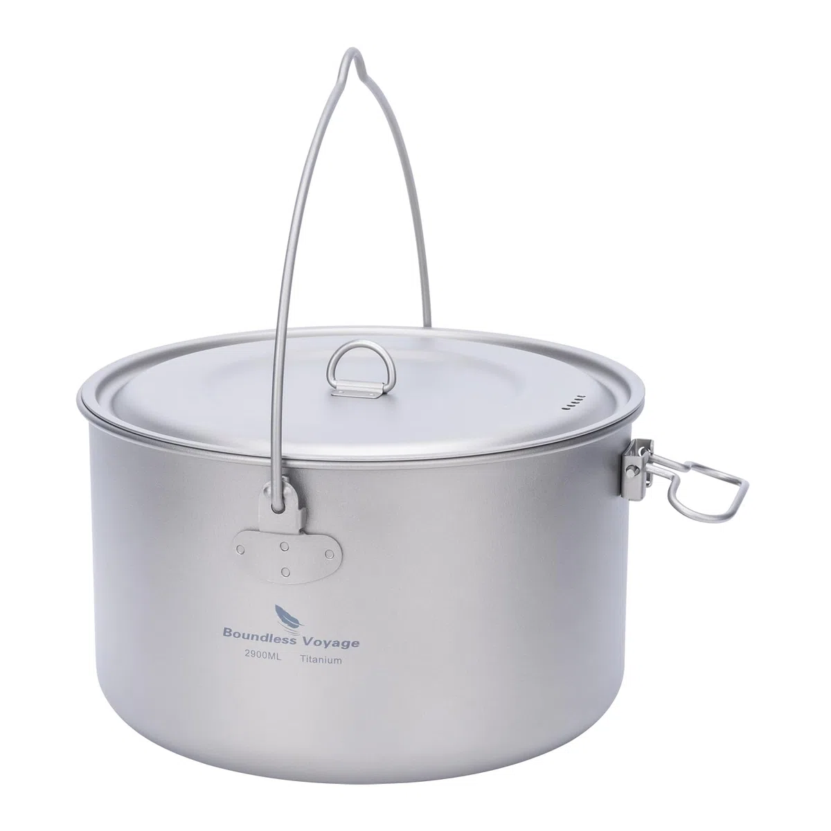 Boundless Voyage Vaso da campeggio in titanio, 1,3 l, 1,95 l, 2,9 l, con coperchio, per esterni, leggero, per la zuppa, per il falò, da appendere, per le escursioni, per la cucina portatile