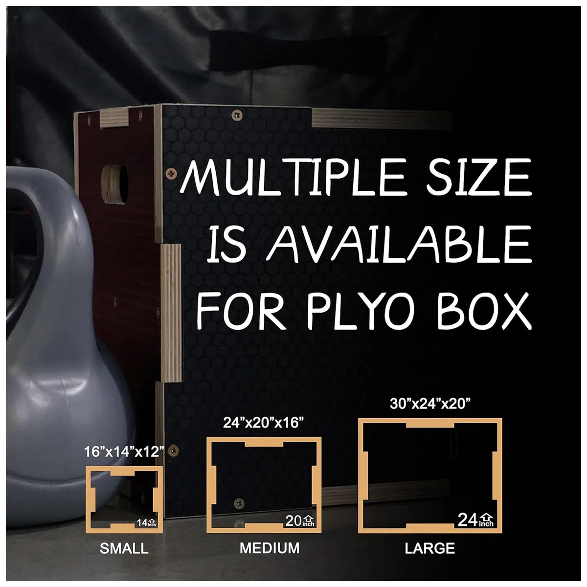 Signature Fitness 3 in 1 Scatola di Legno Antiscivolo Plyo Box Plyometric Box Jumping Esercizio, Diverse Misure