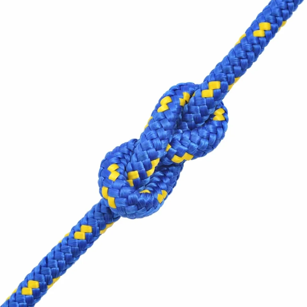 vidaXL Corda Marina 50 m x 10 mm, Blu, Polipropilene, Impermeabile, Galleggiante, Resistente all’Usura e ai Raggi UV, Giardino, Esterno e Nautica